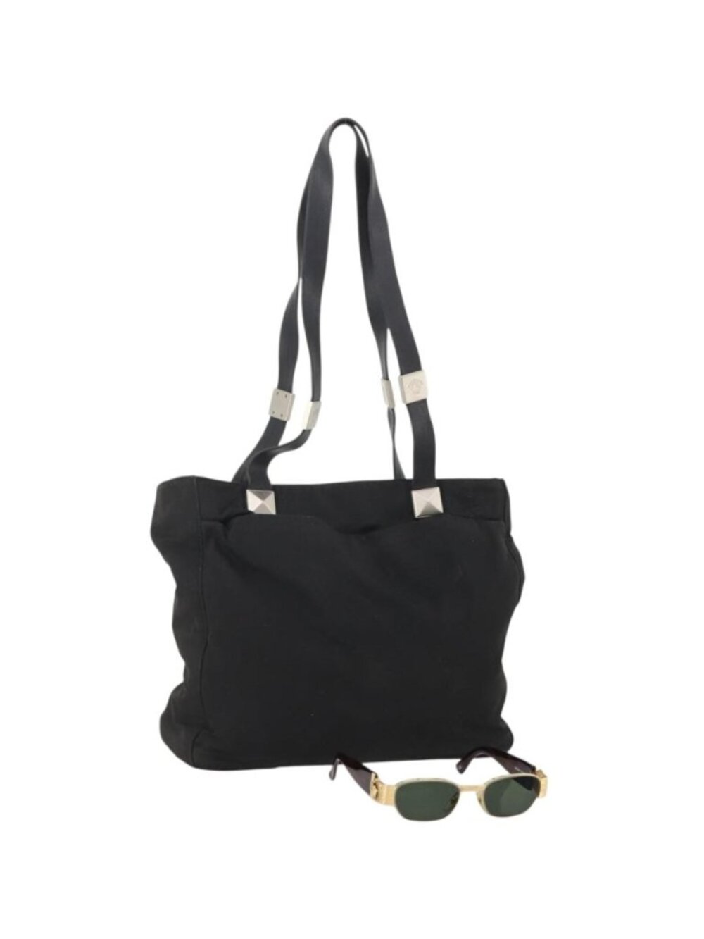 VERSACE Shoulder Bag Nylon Plastic 2 Set Black